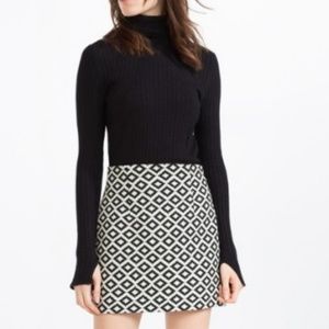 Zara Bandage Black White Geo Mini Skirt M (28)